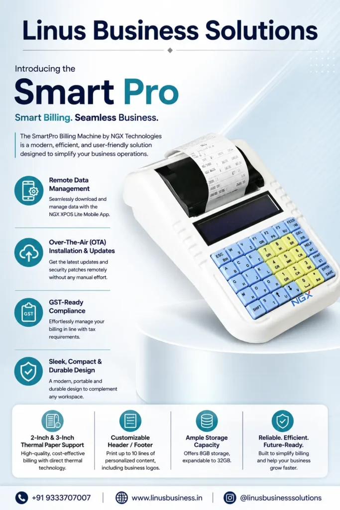 NGX Smart Pro Billing Machine with thermal printer