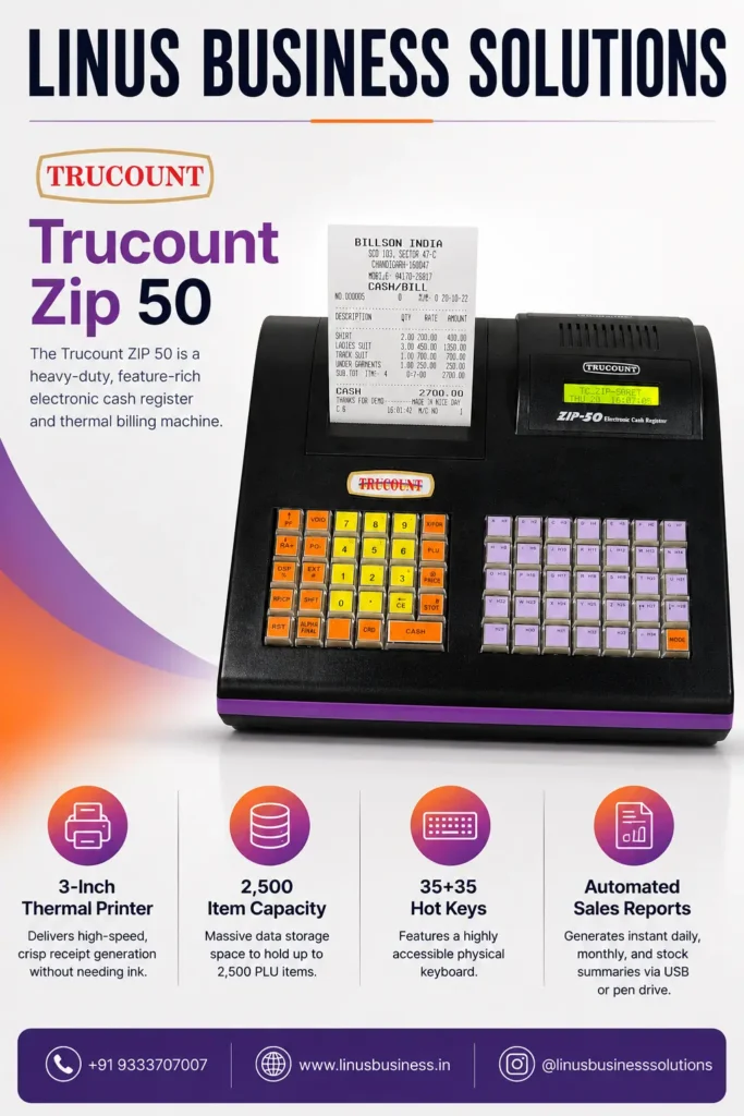 Trucount ZIP 50 electronic cash register and billing machine