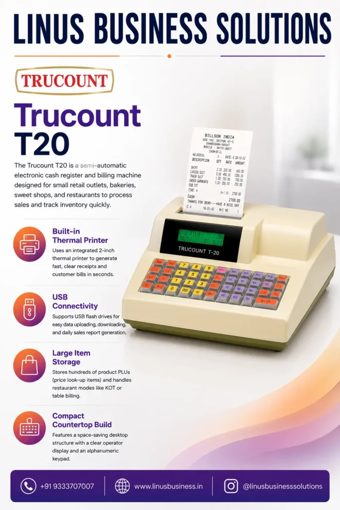 Trucount T20 electronic cash register and billing machine