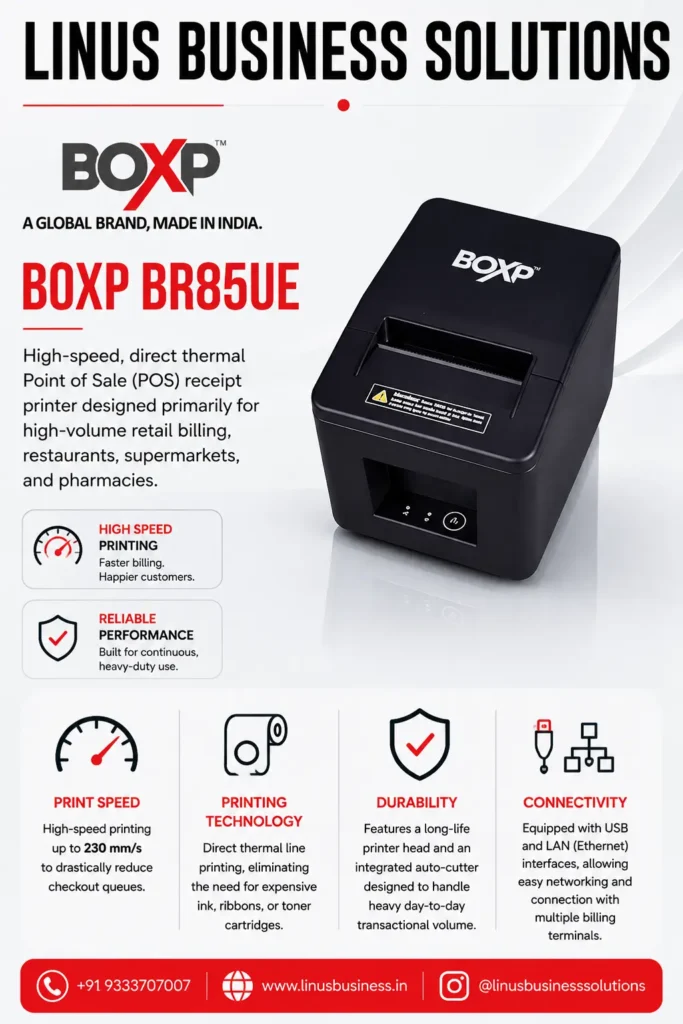 BOXP BR85UE POS printer for high-speed thermal receipt printing