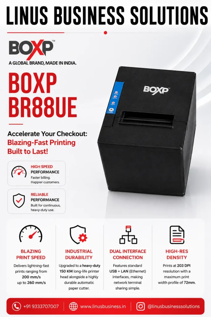 BOXP BR88UE POS printer with high-speed thermal printing