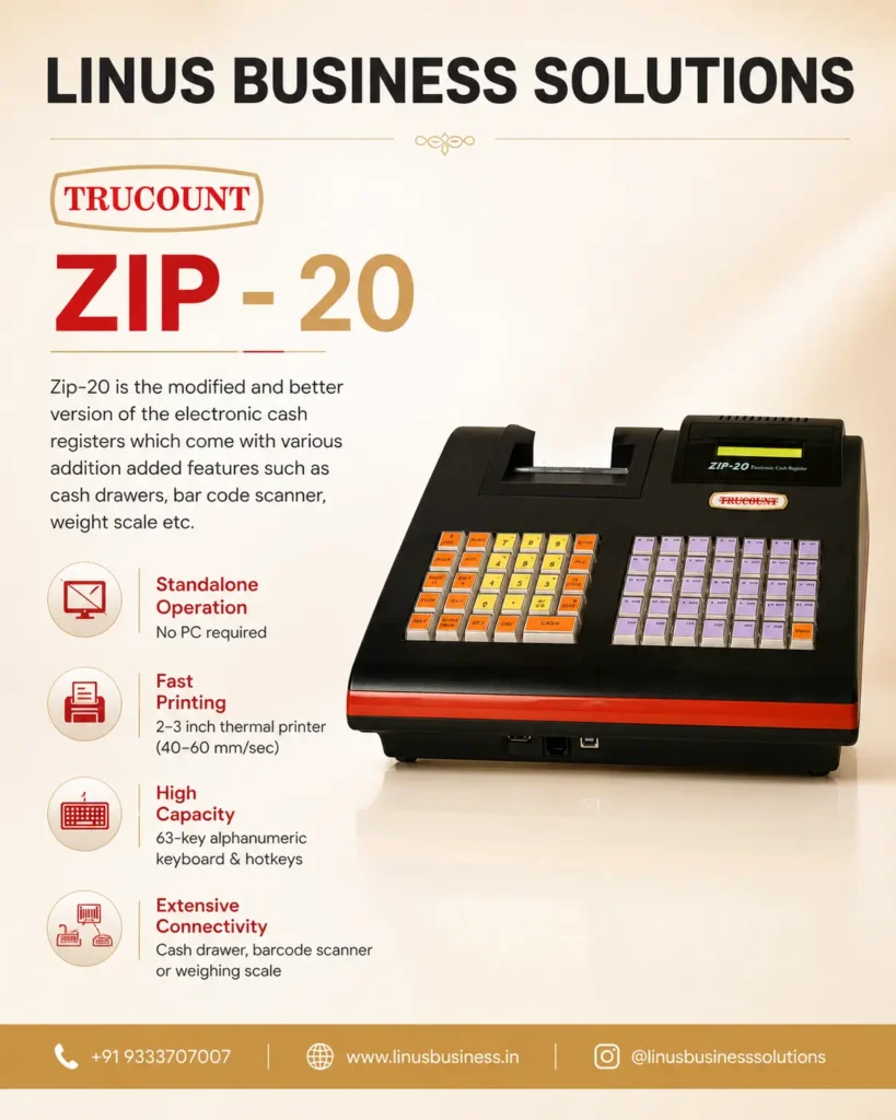 Trucount ZIP-20 electronic cash register and billing machine