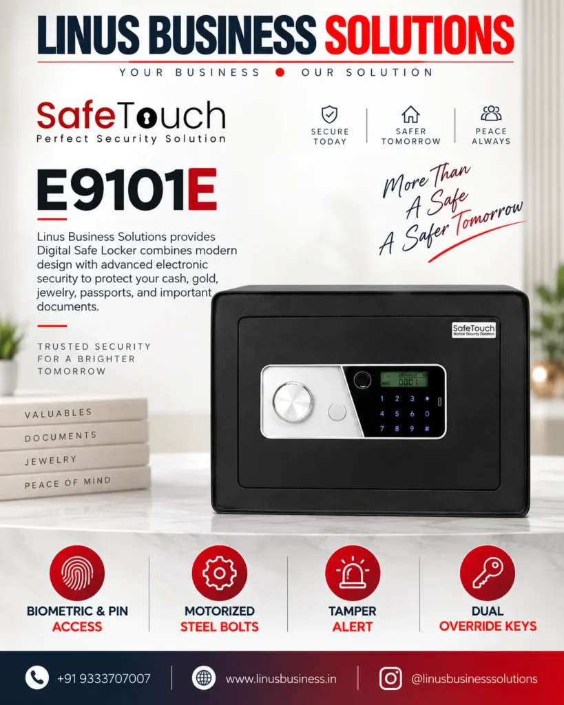 SafeTouch E9101E Digital Safe Locker with biometric and PIN access